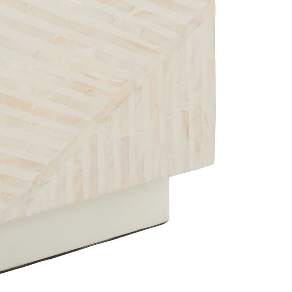 Kiely Square Stool/Champagne Faux Mother Of Pearl