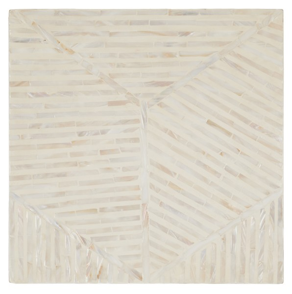 Kiely Square Stool/Champagne Faux Mother Of Pearl