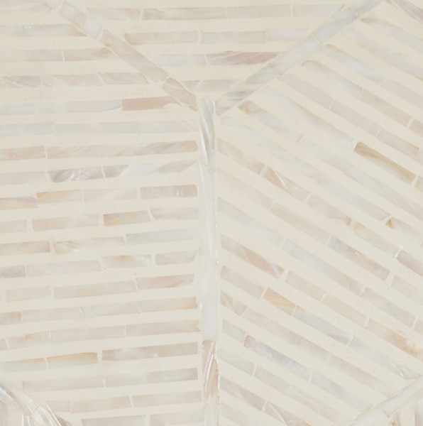 Kiely Square Stool/Champagne Faux Mother Of Pearl