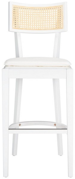 Galway Cane Bar Stool/White