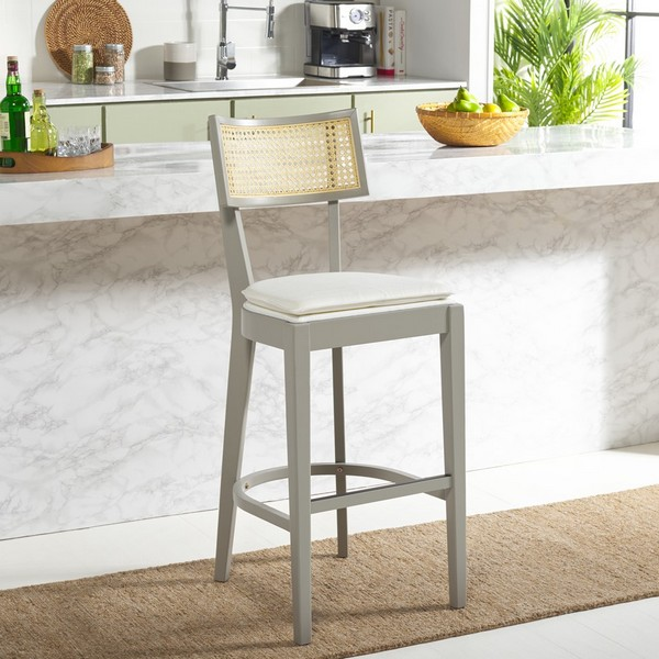 Galway Cane Bar Stool/Grey Natural