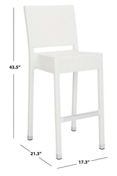 Bethel Indoor-Outdoor Bar Stool/White