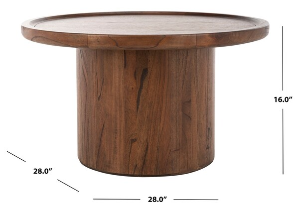 Devin Round Pedestal Coffee Table/ Dark Walnut