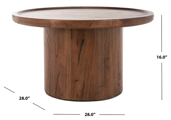 Devin Round Pedestal Coffee Table/Dark Walnut