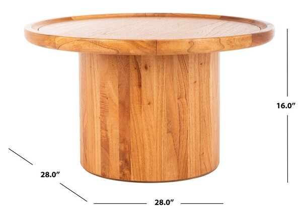 Devin Round Pedestal Coffee Table/Natural