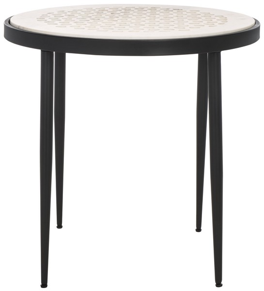 Elly Marble Side Table/White Black