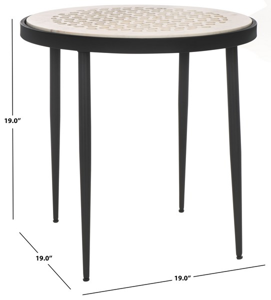 Elly Marble Side Table/White Black