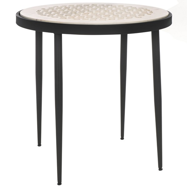 Elly Marble Side Table/White Black