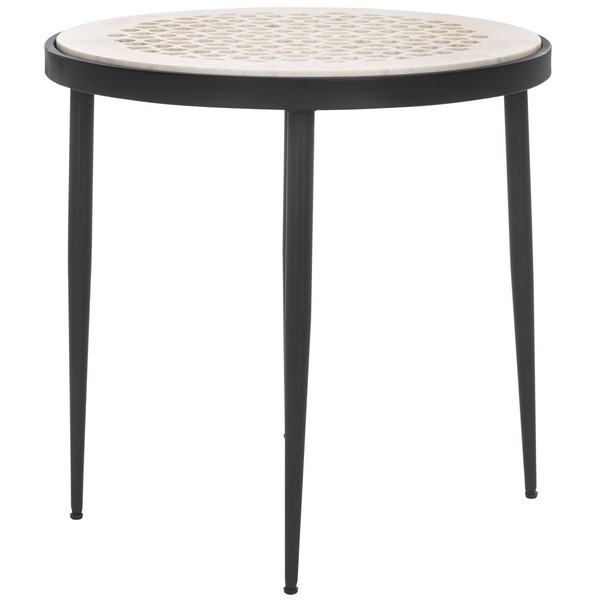 Elly Marble Side Table/White Black