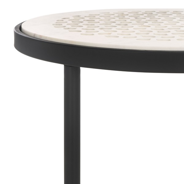 Elly Marble Side Table/White Black