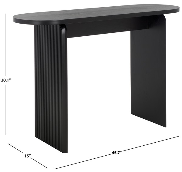 Syura Ribbed Console Table/Black