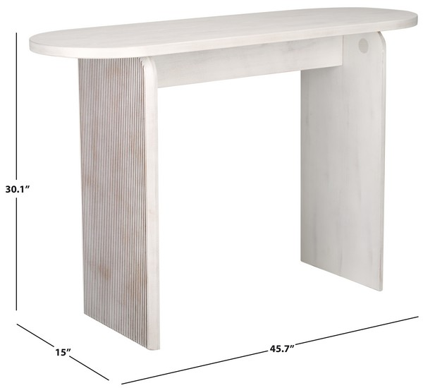 Syura Ribbed Console Table/White Wash