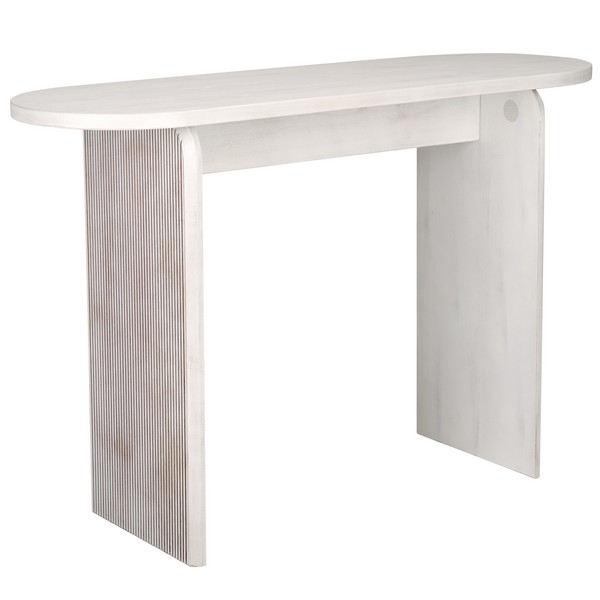 Syura Ribbed Console Table/White Wash