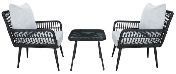 Londyn 3 Pc Lounge Set/Black Grey