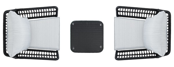 Londyn 3 Pc Lounge Set/Black Grey