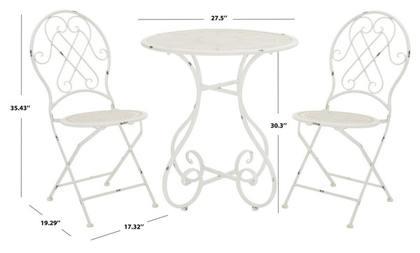 Adriel 3pc Bistro Set/White