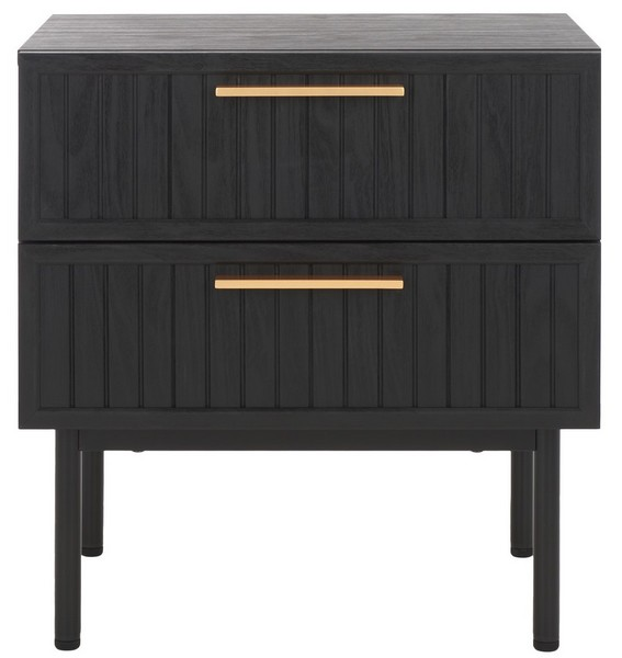 Axelle 2 Drawer Nightstand/Black Gold