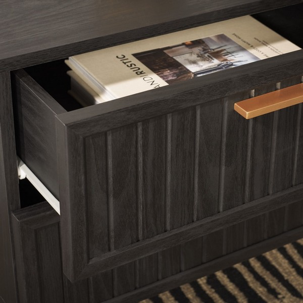 Axelle 2 Drawer Nightstand/Black Gold