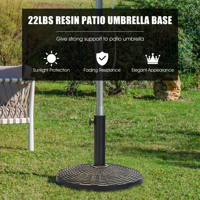 22Lbs Patio Umbrella Base with Wicker Style for Outdoor Use