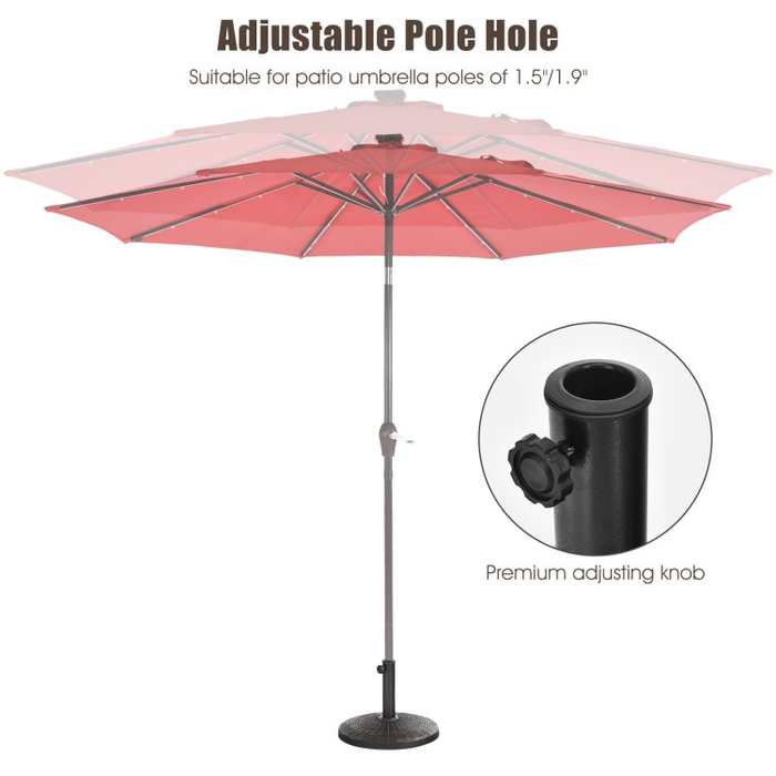 22Lbs Patio Umbrella Base with Wicker Style for Outdoor Use