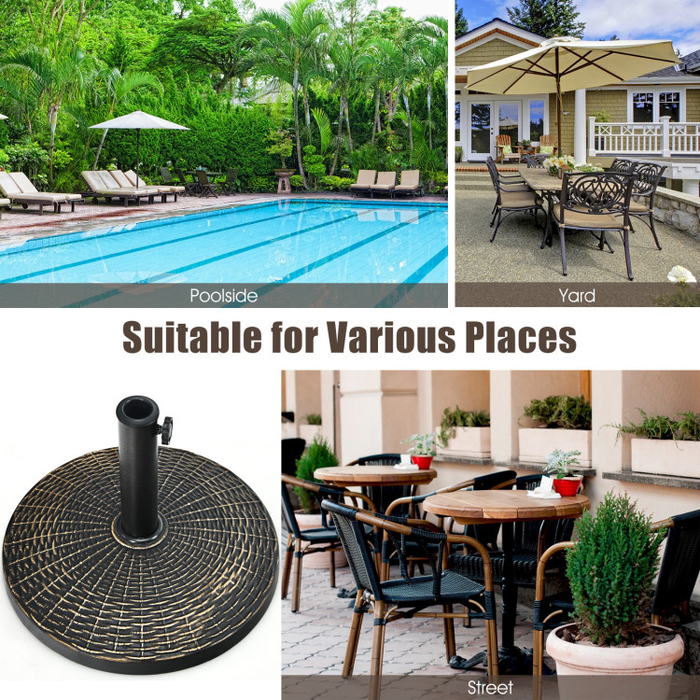 22Lbs Patio Umbrella Base with Wicker Style for Outdoor Use