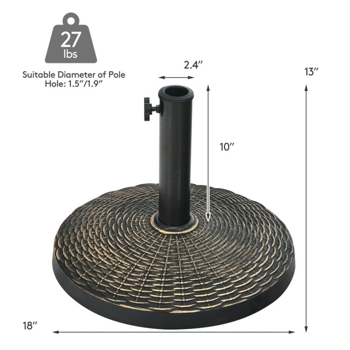 27 lbs Patio Umbrella Base Stand For Outdoor Use