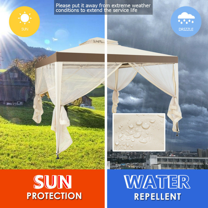 Canopy Gazebo Tent Shelter Garden Lawn Patio with Mosquito Netting