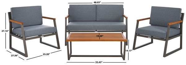 Randolph 4 Pc Living Set/Grey