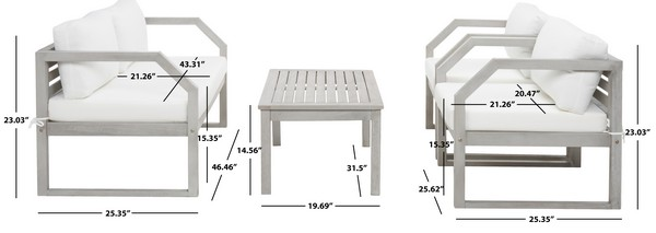 Dren 4 Pc Living Set/Grey Beige