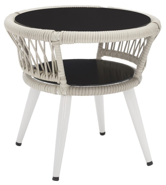 Kyomi 3 Piece Lounge Set/Grey Rope/Grey Cushion