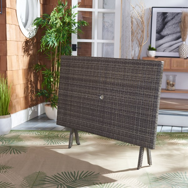 Akita Folding Table/Grey Brown/White