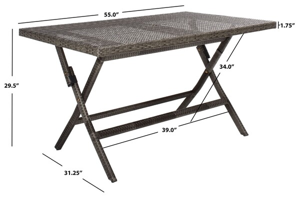 Akita Folding Table/Grey Brown/White