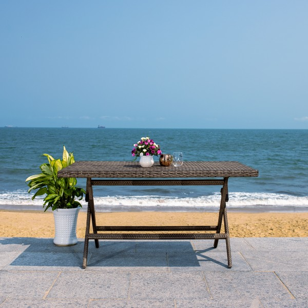 Akita Folding Table/Grey Brown/White
