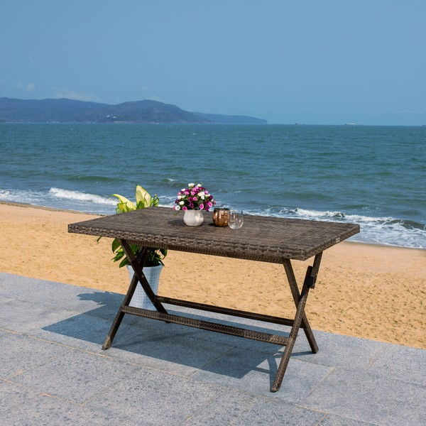 Akita Folding Table/Grey Brown/White