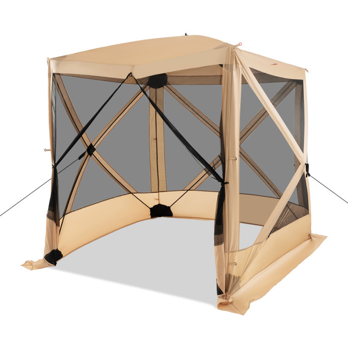 6.7 x 6.7 Feet Pop Up Gazebo with Netting and Carry Bag/Coffee