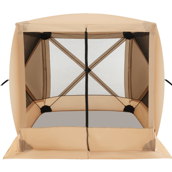 6.7 x 6.7 Feet Pop Up Gazebo with Netting and Carry Bag/Coffee