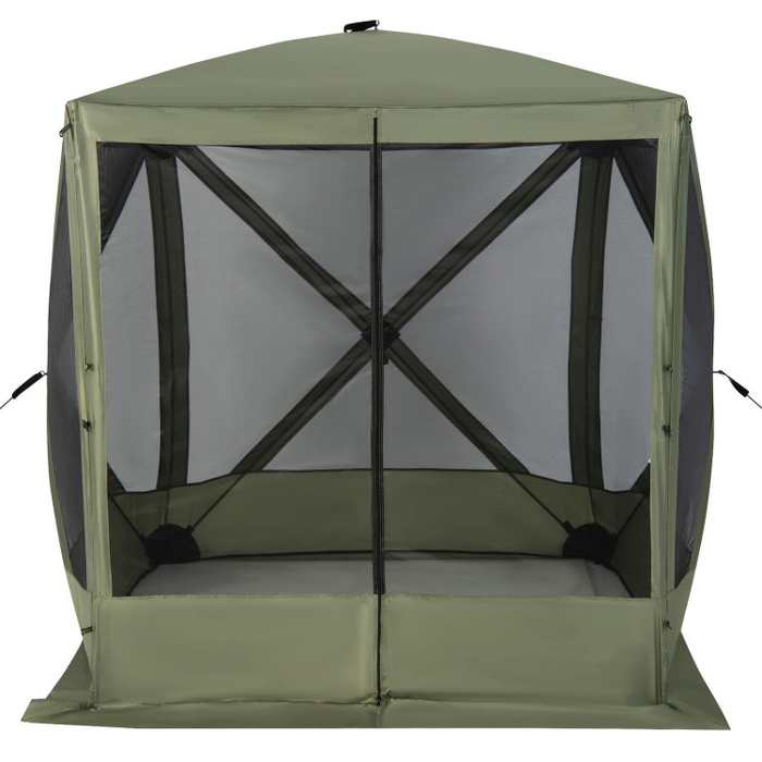6.7 x 6.7 Feet Pop Up Gazebo with Netting and Carry Bag/Green