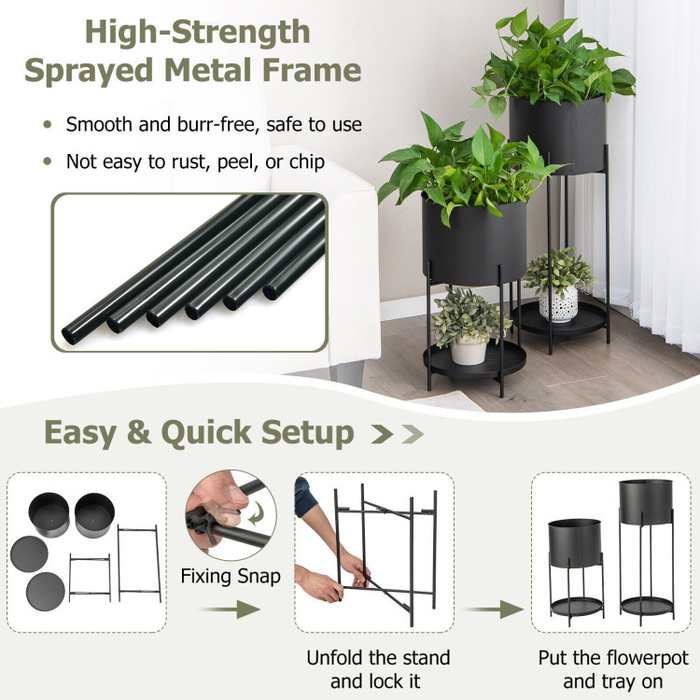 putting holes in plant pots 2 Metal Planter Pot Stands with Drainage Holes — Cool Stuff & Accessories