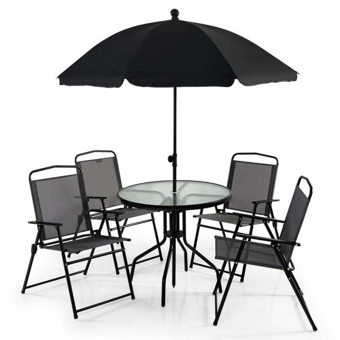 6 Pieces Patio Dining Set/Grey
