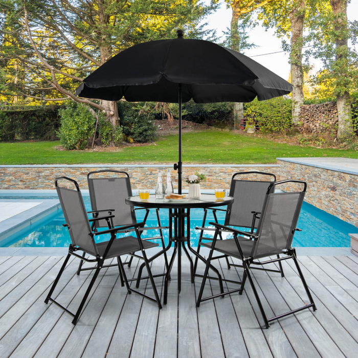 6 Pieces Patio Dining Set/Grey