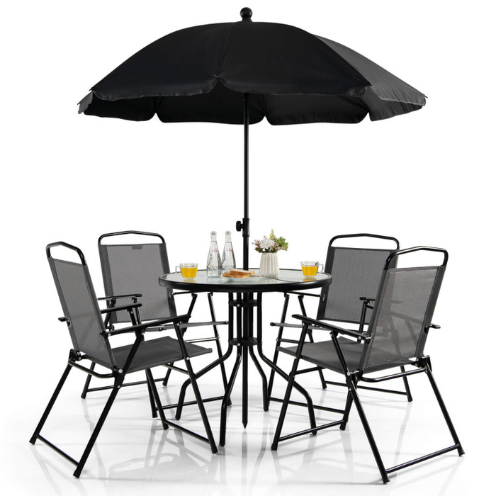 6 Pieces Patio Dining Set/Grey
