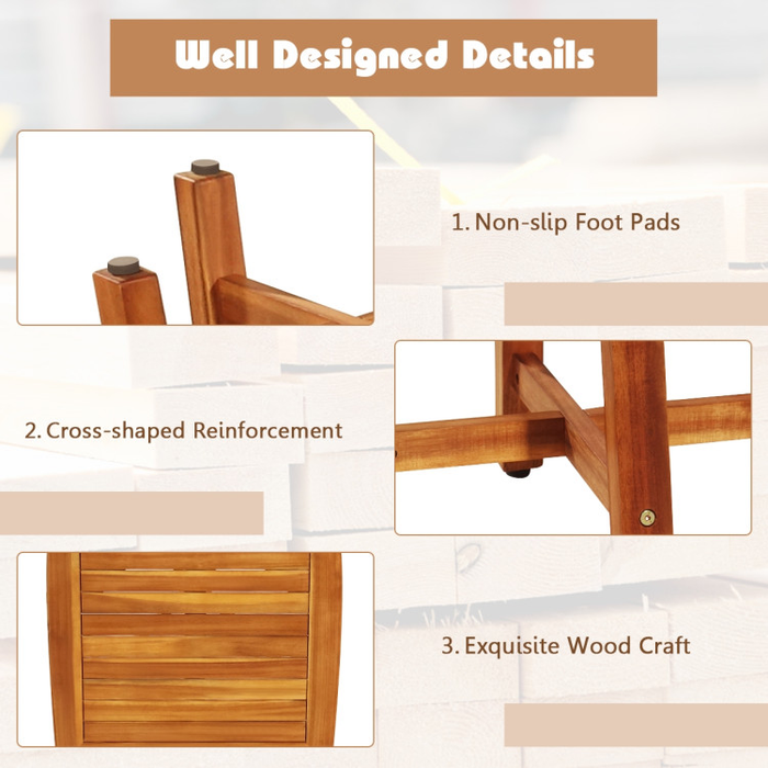 5 Pieces Wood Patio Dining Set