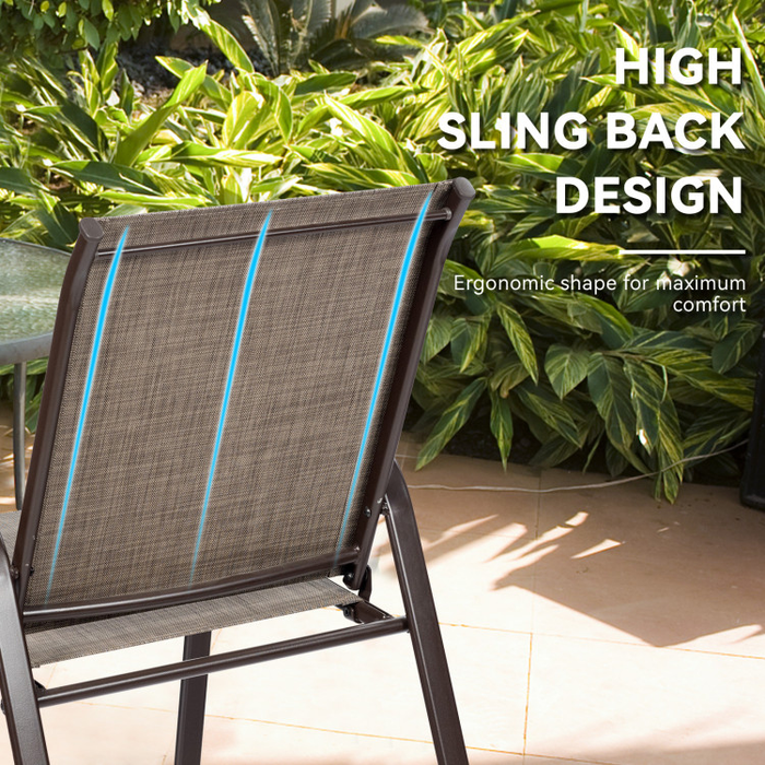 2 Pieces Patio Outdoor Dining Chair with Armrest/Grey