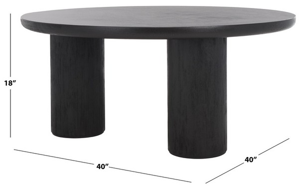 Mork 3 Leg Round Coffee Table/Black