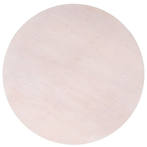 Mork 3 Leg Round Coffee Table/White Washed