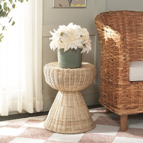 Tritan Rattan Accent Table/Stool