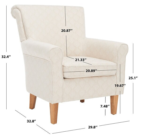 Hazina Club Chair/Beige Flower
