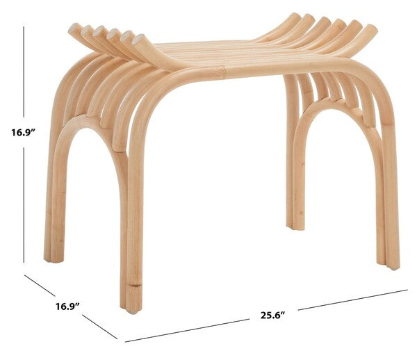 Strix Curved Rattan Stool/Natural