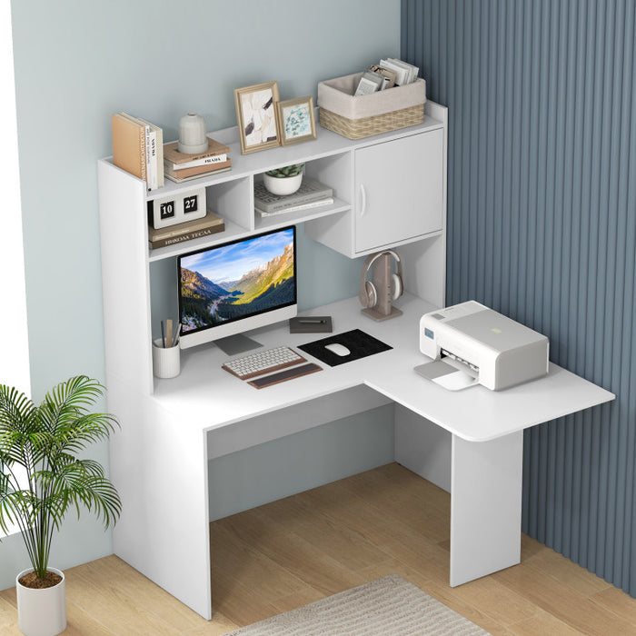 L-Shaped Desk Corner Computer Desk with Open Storage