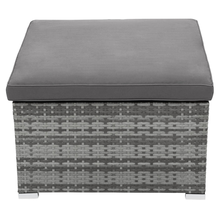 5 Pieces Outdoor Sectional Patio Rattan Sofa Set Rattan Daybed/Grey